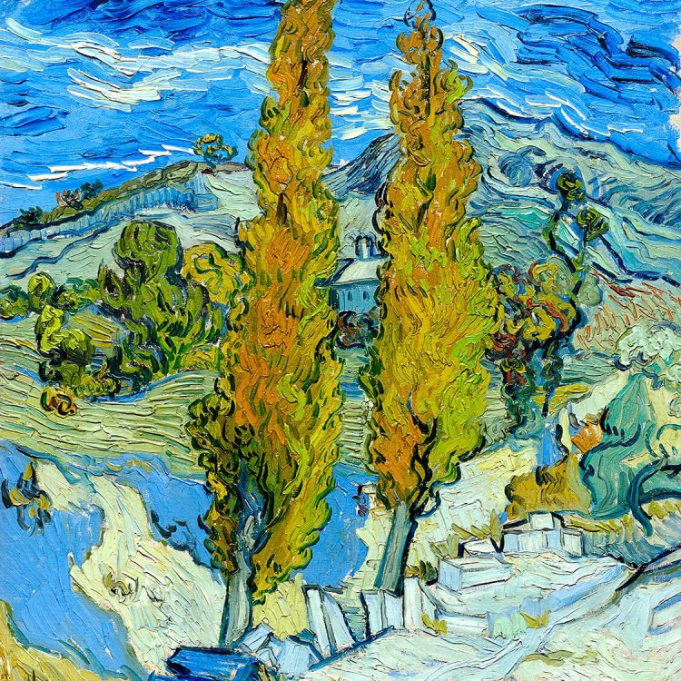 Two Poplars at Saint-Rémy (1889) | Vincent Van Gogh | FREE DIGITAL DOWNLOAD