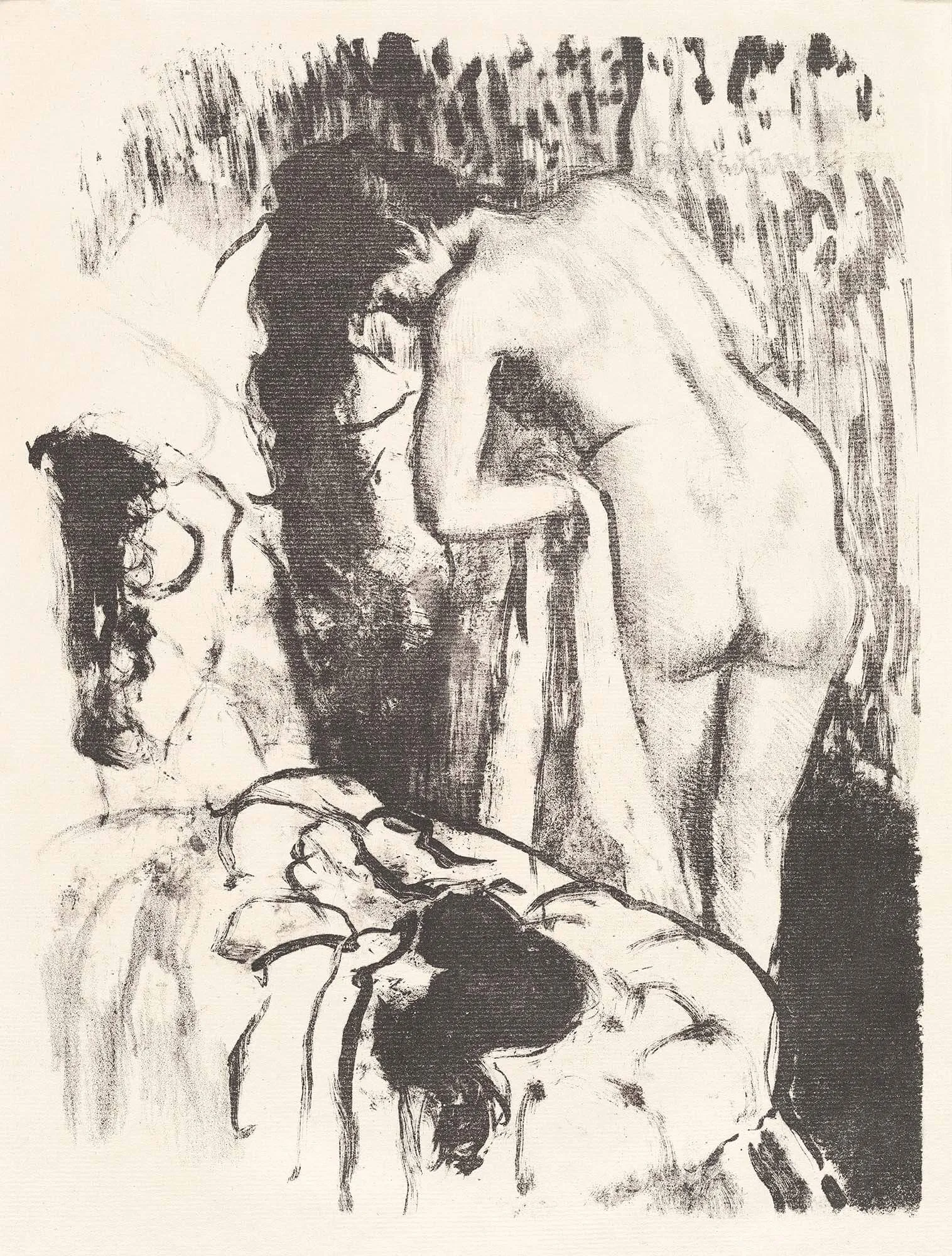 The Dance Class by Edgar Degas 13 Nude Woman Standing, Drying Herself-edgar degas 1891-92