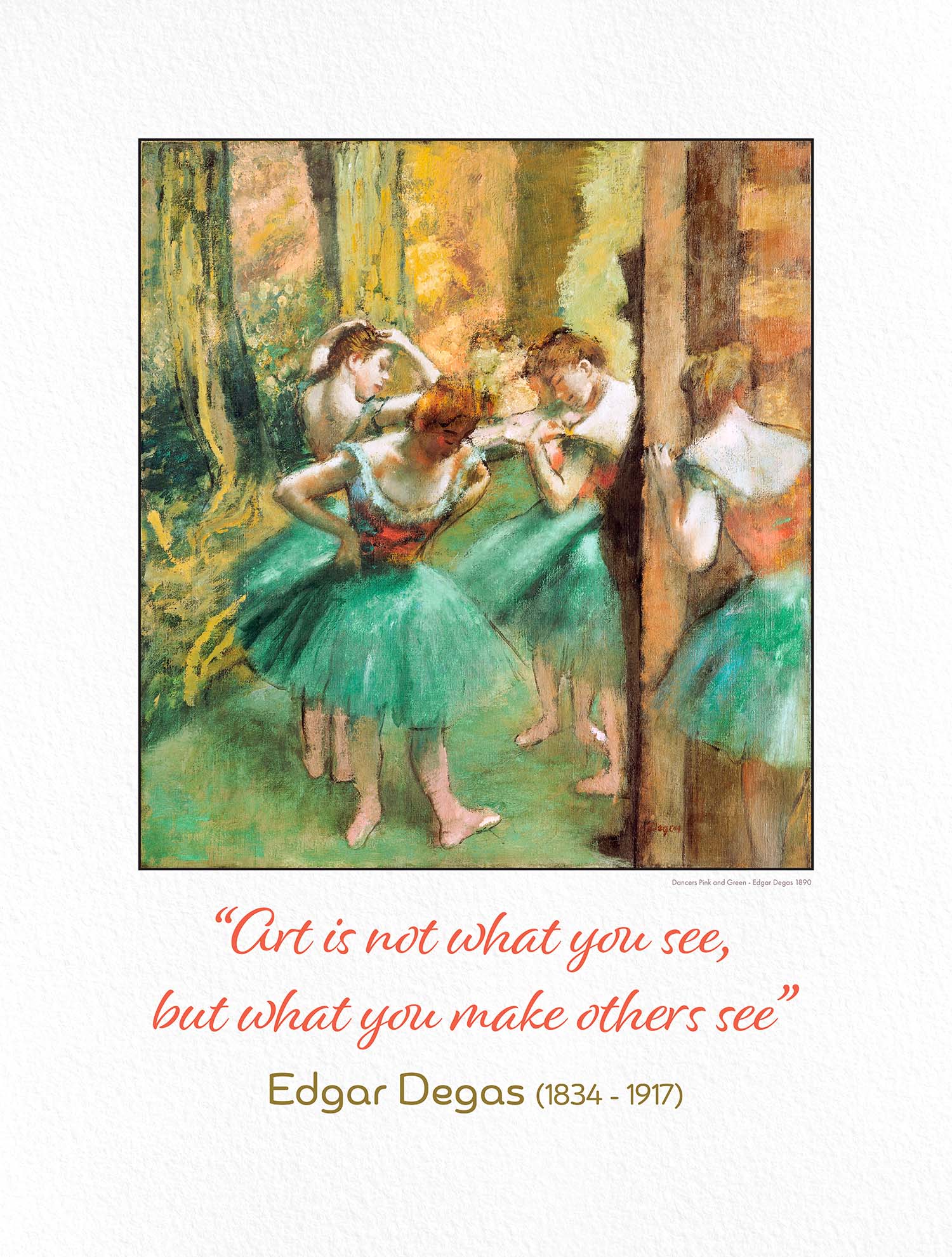 edgar degas 800PX 24 x 32 – THE DANCE CLASS Art is not what you see, but what you make others see edgar degas dancers pink and green
